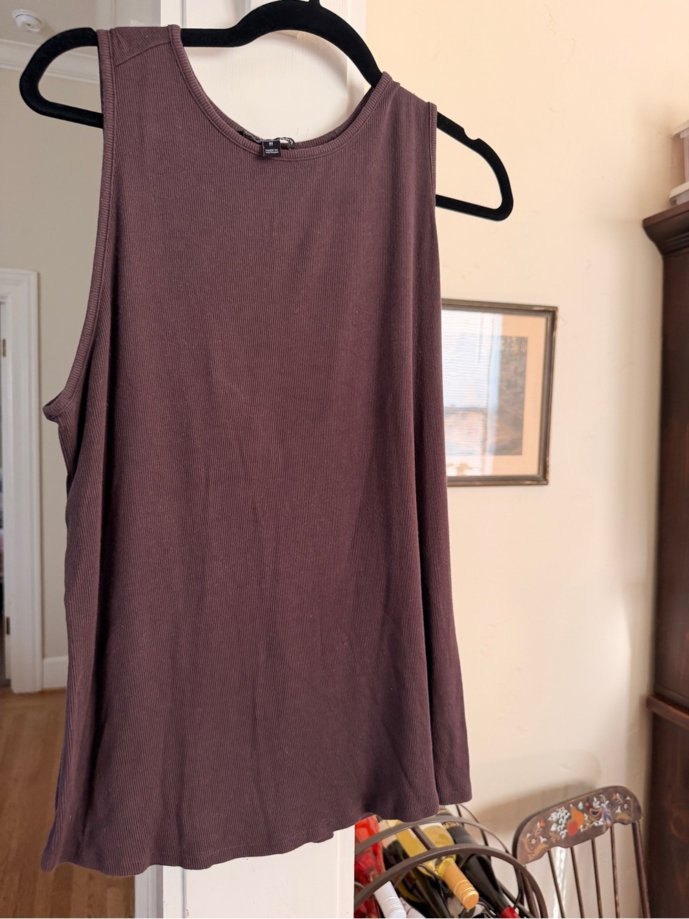 41 Hawthorn Ribbed Sleeveless Tank Top โ Deep Mauve Brown